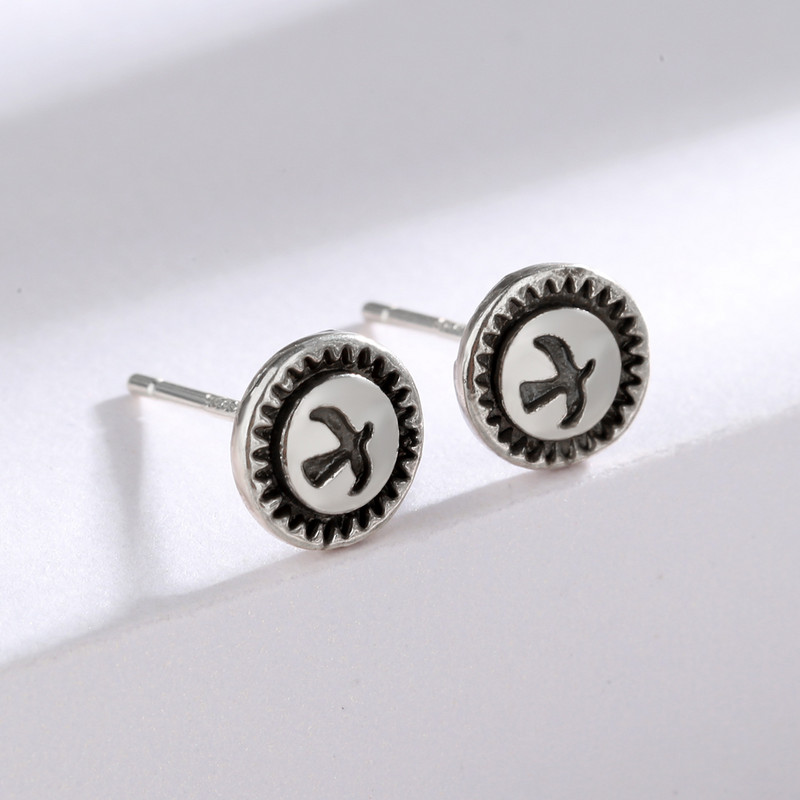 Vienkārši retro putnu auskari ar sudraba pārklājumu planējošs ērgļa auskari Modes šarms rotaslietas vīriešiem un sievietēm