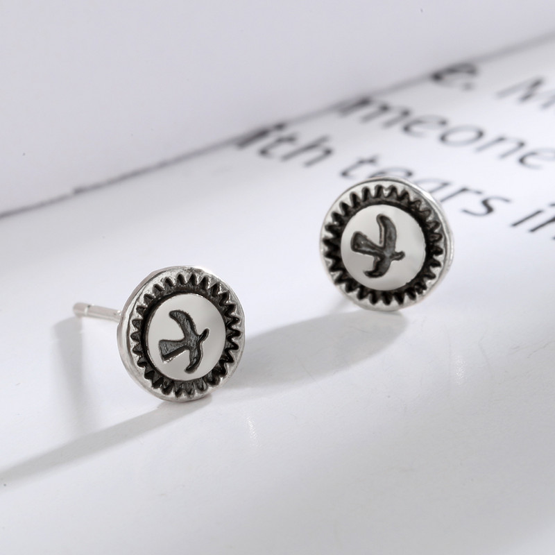 Vienkārši retro putnu auskari ar sudraba pārklājumu planējošs ērgļa auskari Modes šarms rotaslietas vīriešiem un sievietēm