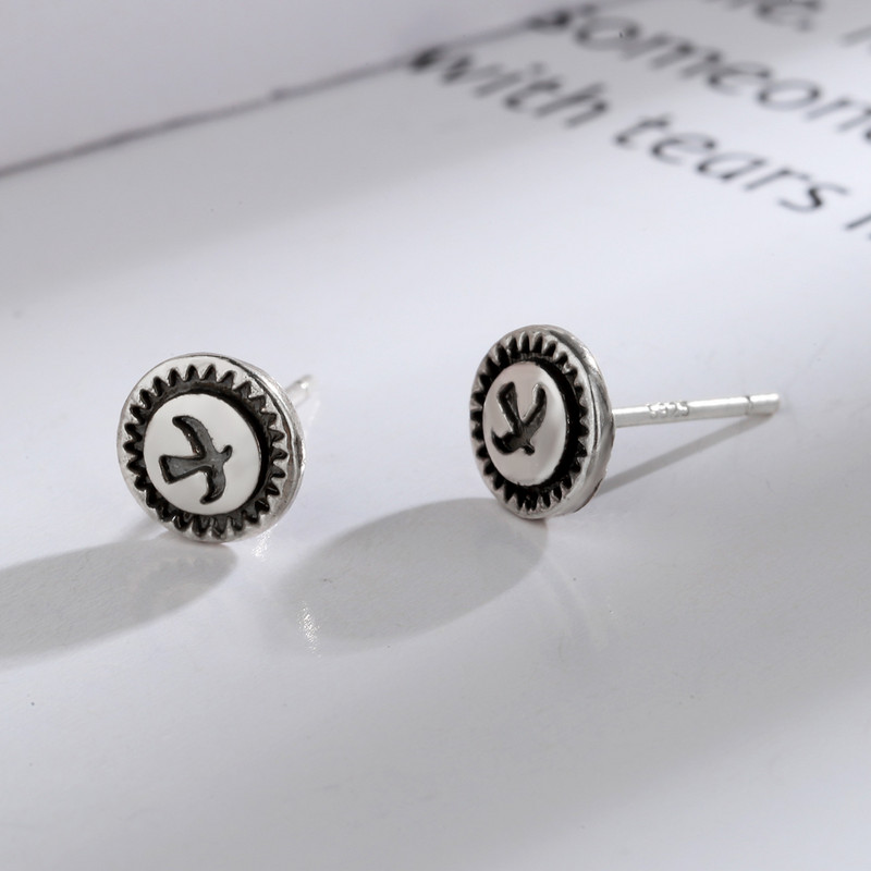 Vienkārši retro putnu auskari ar sudraba pārklājumu planējošs ērgļa auskari Modes šarms rotaslietas vīriešiem un sievietēm