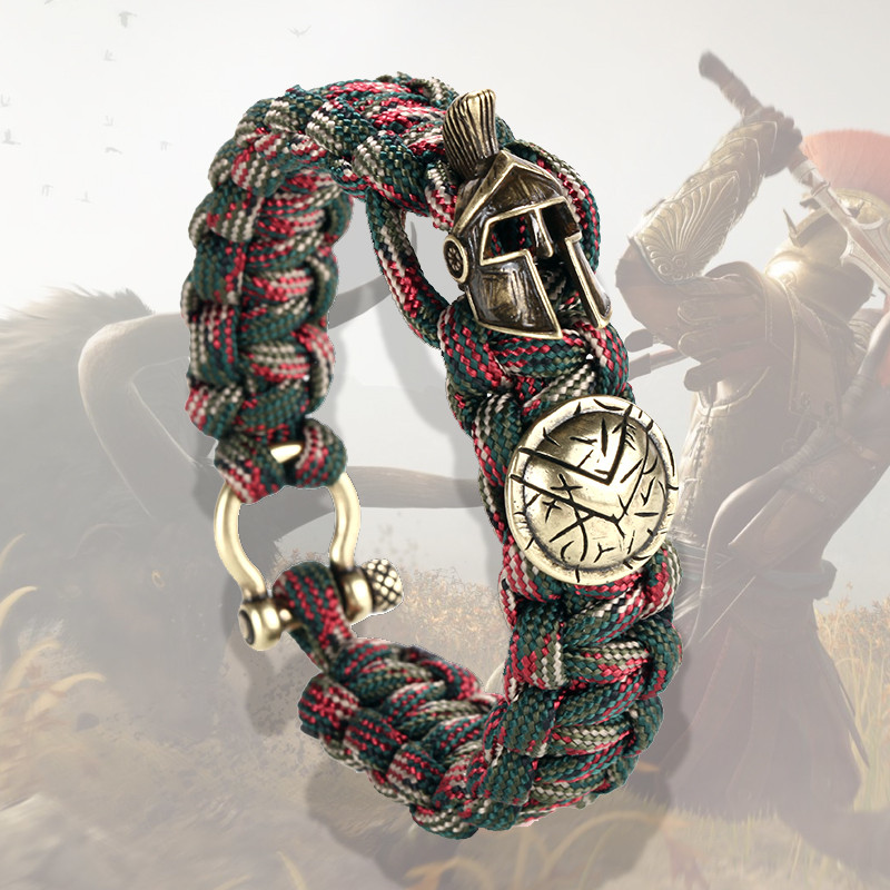 Nordic Outdoor Spartan Warrior sisak zsinóros karkötők férfi antik vikingek kiegészítők túlélési paracord karkötők homme kézzel készített