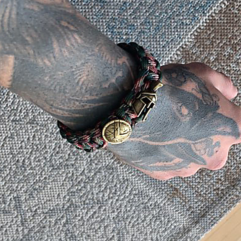 Nordic Outdoor Spartan Warrior sisak zsinóros karkötők férfi antik vikingek kiegészítők túlélési paracord karkötők homme kézzel készített