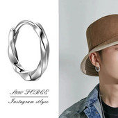 Posrebrene Mobius Eternal Hoop naušnice Muški i ženski Hip-Hop Trend Cool naušnice Street Univerzalni nakit