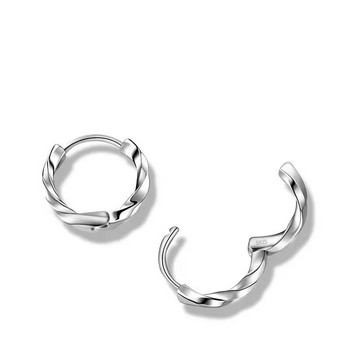 Ασημένια σκουλαρίκια Mobius Eternal Hoop Ανδρικά και γυναικεία Hip-Hop Trend Cool Earrings Street All-Match Jewelry