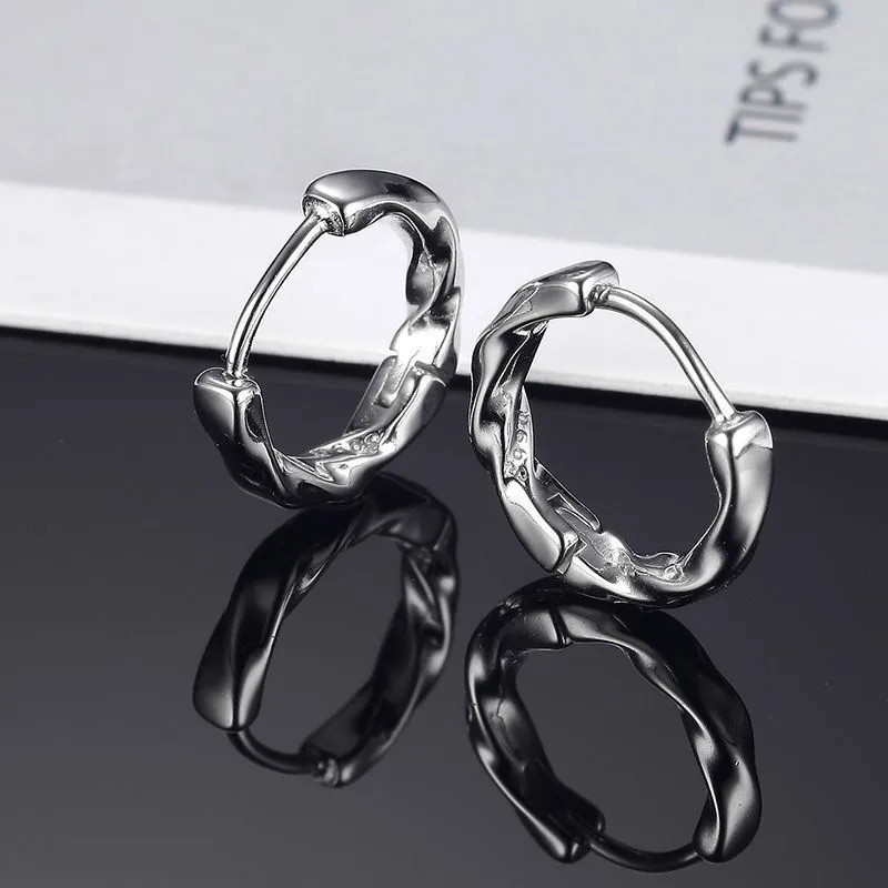 Posrebrene Mobius Eternal Hoop naušnice Muški i ženski Hip-Hop Trend Cool naušnice Street Univerzalni nakit