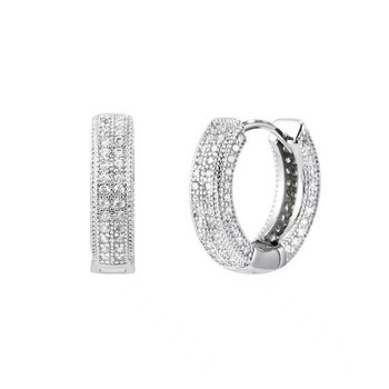 Iced Out Cz Hoop Earrings Висок клас мъжки хипоалергенни обеци за мъже и жени Хип-хоп рок рапър бижута аксесоари