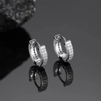 Iced Out Cz Hoop Earrings Висок клас мъжки хипоалергенни обеци за мъже и жени Хип-хоп рок рапър бижута аксесоари