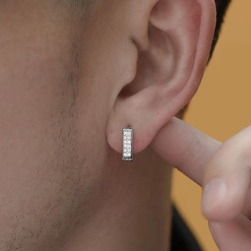 Iced Out Cz Hoop naušnice Vrhunske muške hipoalergenske naušnice za muškarce i žene Hip Hop Rock Rapper Nakit Dodaci