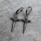 Vintage Skull Cross Sword Gem Akmens auskari Hipoalerģiski Auskari Vīriešu Biker Hip Hop Rock Repa Rotaslietas Dāvanas