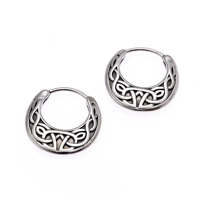 Férfi skandináv viking kelta csomó fülbevaló hipoallergén fülbevaló etnikai punk rock férfi fülbevaló trendi ékszer