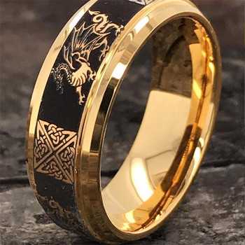 2023 Cool Gold Color Ανδρικά Δαχτυλίδια με μοτίβο δράκου Κρυστάλλινα δαχτυλίδια ζώων Punk Man κοσμήματα για αξεσουάρ γάμου για πάρτι
