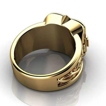 Уникален кръст с отворена капачка с маншет с медальон с малък таен модел Медни пръстени за мъже Годежно сватбено парти Мъжки пръстени Бижута