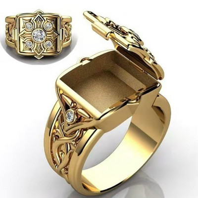 Jedinstveni križ s otvorenom kapom i privjeskom s manžetom Mali tajni uzorak Bakreno prstenje za muškarce Zaručnički svatovi Muški prsten s nakitom