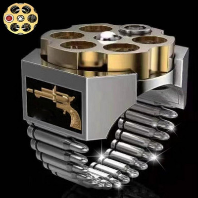 Izuzetan prsten od imitacije pištolja, prsten od legure, prsten za poliranje, motocikl, kauboj, biciklist, punk, muškarci, žene, cool prsten