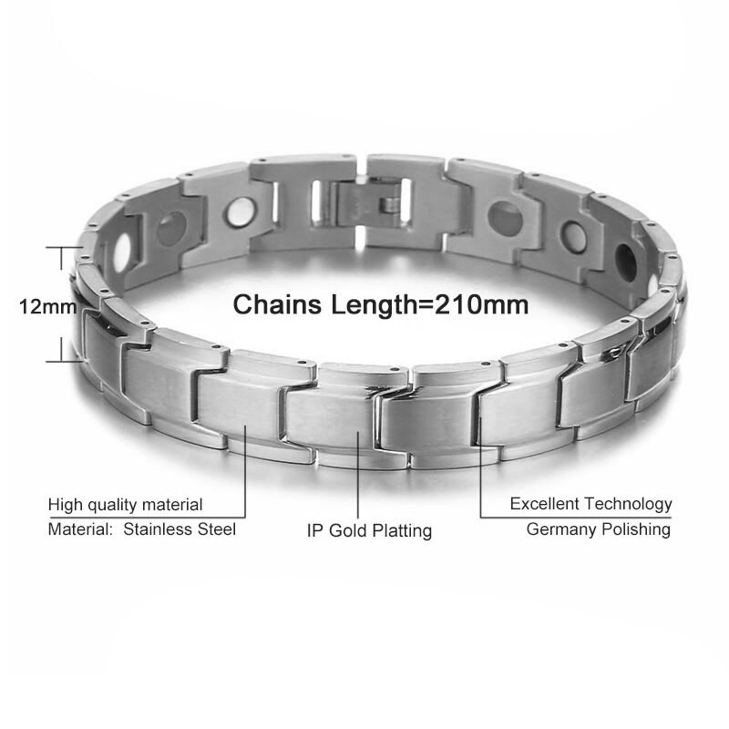 Klasikinis sveikas magnetinis magnetas artritas skausmą malšinantis Energija papuošalų apyrankė vyrams Fitnesas svorio metimas Sveikatos priežiūros apyrankės