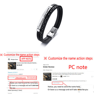 Επαγγελματικά ανδρικά προσαρμοσμένα ονόματα Βραχιόλι γοητείας ανδρών από ανοξείδωτο ατσάλι Δέρμα μόδας Γυναικεία κουβανικά βραχιόλι με ρυθμιζόμενο μήκος Δώρο για αγόρι