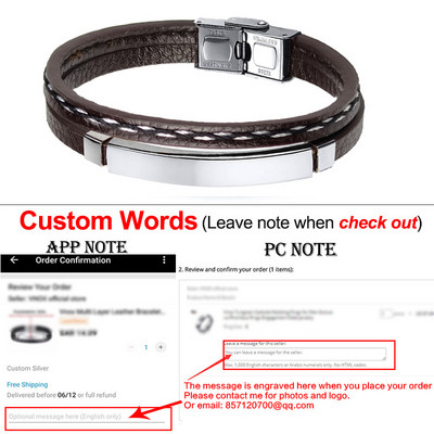 Επαγγελματικά ανδρικά προσαρμοσμένα ονόματα Βραχιόλι γοητείας ανδρών από ανοξείδωτο ατσάλι Δέρμα μόδας Γυναικεία κουβανικά βραχιόλι με ρυθμιζόμενο μήκος Δώρο για αγόρι