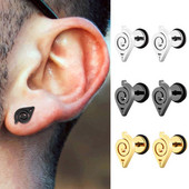 Vīriešu Auskari Titāna Tērauda Stienis Pīrsings Ģeometrija Auskaru kniedes Hiphop Rock Punk Modes rotaslietas aksesuāri Korejas stils