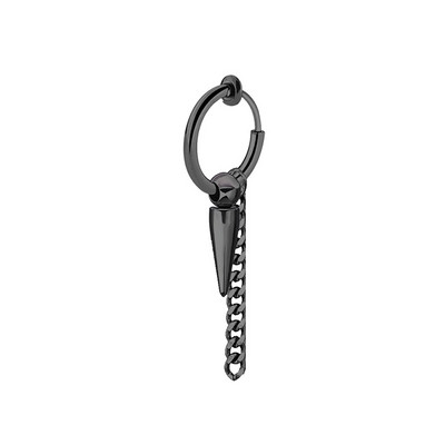 1 tk Trendikas roostevabast terasest ümmargune kõrvaklamber Unisex titaanist terasest läbistamata risti ketiklambriga kõrvarõnga paari tarvikud