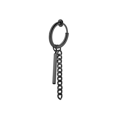 1 tk Trendikas roostevabast terasest ümmargune kõrvaklamber Unisex titaanist terasest läbistamata risti ketiklambriga kõrvarõnga paari tarvikud