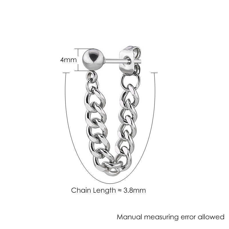 Titāna tērauda ķēdes auskari vīriešiem sievietēm hiphop rock punk modes rotaslietas pīrsings auskars Homme aksesuāri vairumtirdzniecība