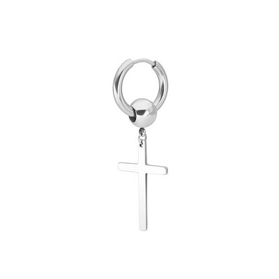 1kom Punk naušnice s lančićima od nehrđajućeg čelika za muške križne privjeske Okrugle crne viseće naušnice Rock nakit Korejski Kpop darovi