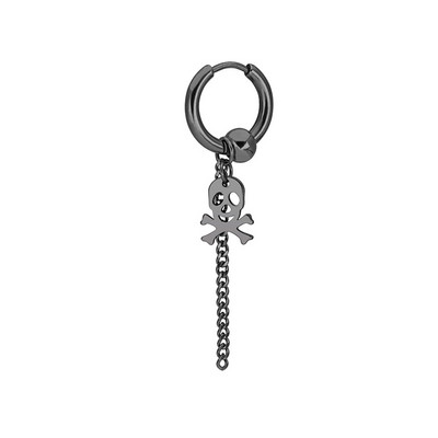 1kom Punk naušnice s lančićima od nehrđajućeg čelika za muške križne privjeske Okrugle crne viseće naušnice Rock nakit Korejski Kpop darovi