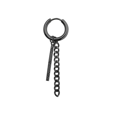 1kom Punk naušnice s lančićima od nehrđajućeg čelika za muške križne privjeske Okrugle crne viseće naušnice Rock nakit Korejski Kpop darovi