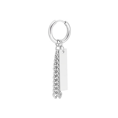 1kom Punk naušnice s lančićima od nehrđajućeg čelika za muške križne privjeske Okrugle crne viseće naušnice Rock nakit Korejski Kpop darovi