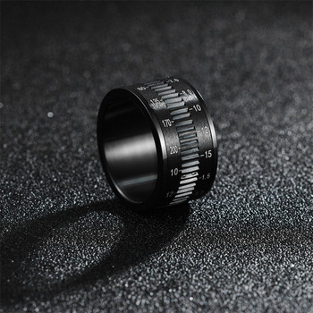 12MM въртящ се пръстен за обектив на камера от титаниева стомана Нов моден висококачествен черен доминиращ персонализиран пръстен с показалец