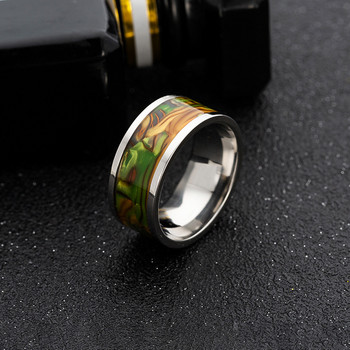 Ανδρικό δαχτυλίδι 10 χιλιοστών φαρδύ Abalone Shell Ευρωπαϊκό και Αμερικάνικο στυλ Μόδας ιδιοσυγκρασίας Δαχτυλίδι υψηλής ποιότητας Κοσμήματα εξατομικευμένου σχεδίου