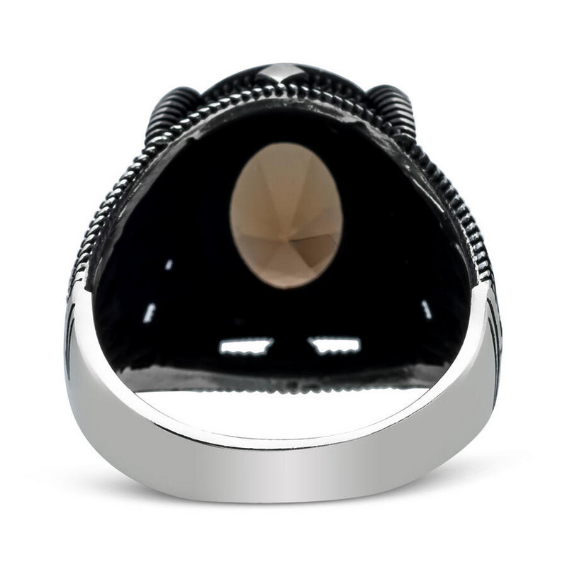 Υλικό χαλκού Ανοιχτό ρυθμιζόμενο δαχτυλίδι Κεχριμπάρι πολύτιμος λίθος Προσωπικότητα Υψηλό κόσμημα Μόδα πολυτέλεια Κατάλληλο για ανδρικά κοσμήματα γάμου