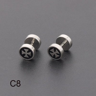 Naušnice s utegom i utegom od nehrđajućeg čelika za muškarce, žene, punk naušnice s gotičkim uzorkom, modni piercing nakit, veleprodaja