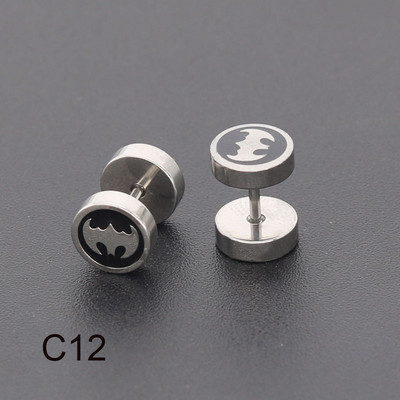 Naušnice s utegom i utegom od nehrđajućeg čelika za muškarce, žene, punk naušnice s gotičkim uzorkom, modni piercing nakit, veleprodaja