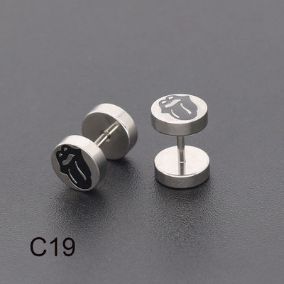 Naušnice s utegom i utegom od nehrđajućeg čelika za muškarce, žene, punk naušnice s gotičkim uzorkom, modni piercing nakit, veleprodaja