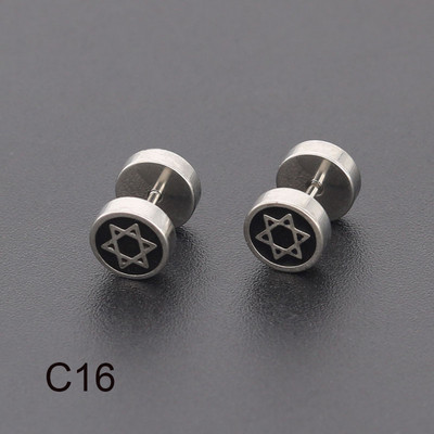 Naušnice s utegom i utegom od nehrđajućeg čelika za muškarce, žene, punk naušnice s gotičkim uzorkom, modni piercing nakit, veleprodaja