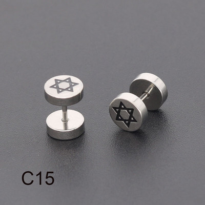 Naušnice s utegom i utegom od nehrđajućeg čelika za muškarce, žene, punk naušnice s gotičkim uzorkom, modni piercing nakit, veleprodaja