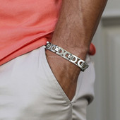 Vīriešu bizantiešu ķēdes aproces, 6,5 mm/8 mm platas nerūsējošā tērauda plakanas bizantiešu ķēdes aproces, ūdensizturīgas