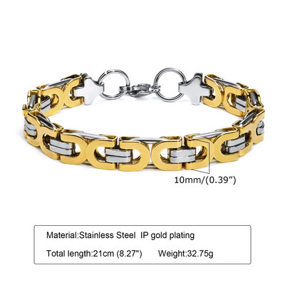 Vīriešu bizantiešu ķēdes aproces, 6,5 mm/8 mm platas nerūsējošā tērauda plakanas bizantiešu ķēdes aproces, ūdensizturīgas