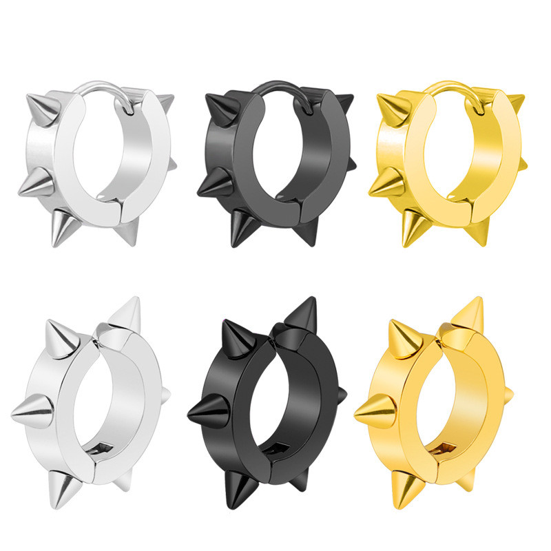 Naušnice sa zakovicama od titanijskog čelika za muškarce Žene Lažne naušnice bez piercinga Punk Rock Hiphop Modni nakit od nehrđajućeg čelika