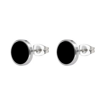 Мъжки обеци Модерни кръгли обеци от титаниева стомана за мъже Черни капкови обеци от неръждаема стомана Двойка Бижута за пиърсинг