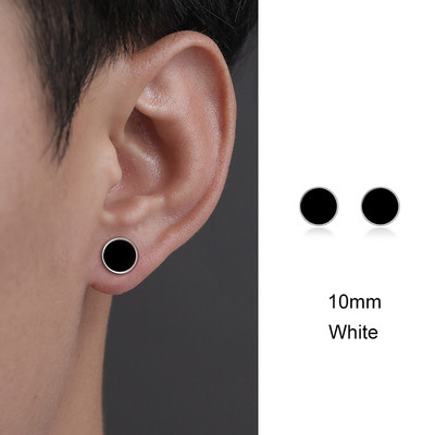 Muške naušnice Trendovske okrugle naušnice od titanijskog čelika za muškarce od nehrđajućeg čelika, crne naušnice s kapanjem Nakit za piercing za par