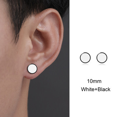 Muške naušnice Trendovske okrugle naušnice od titanijskog čelika za muškarce od nehrđajućeg čelika, crne naušnice s kapanjem Nakit za piercing za par