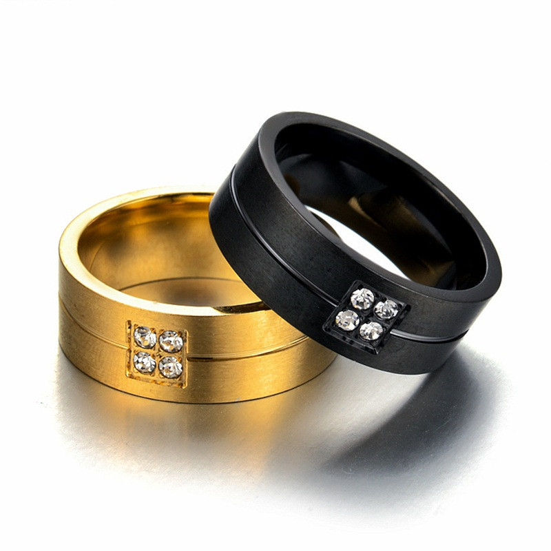 Europos ir Amerikos vyrų titano plieno žiedas juodas nerūdijančio plieno inkrustuotas deimantų mėgėjas cirkonio žiedas didmeninė prekyba juvelyriniais dirbiniais