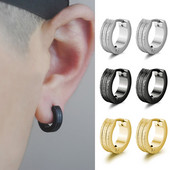 Fülbevaló Homme titán acél matt fülbevaló férfiaknak koreai divat rozsdamentes acél punk rock hiphop ékszer kiegészítők