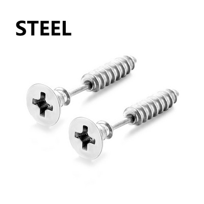 2PC modne punk muške ženske naušnice s nitnama Antialergijski nehrđajući čelik Body Piercing naušnice s nitnama nakit