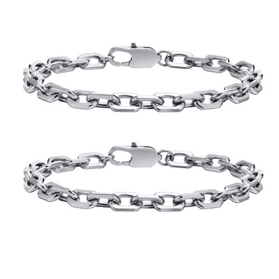 Paprastos 6,5 mm „Belcher“ grandinėlės apyrankės vyrams, papuošalai, vandeniui atspari nerūdijančio plieno kvadratinė geometrinė apyrankė, dovanos jam