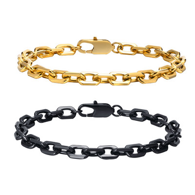 Paprastos 6,5 mm „Belcher“ grandinėlės apyrankės vyrams, papuošalai, vandeniui atspari nerūdijančio plieno kvadratinė geometrinė apyrankė, dovanos jam