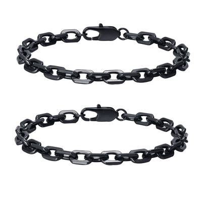 Paprastos 6,5 mm „Belcher“ grandinėlės apyrankės vyrams, papuošalai, vandeniui atspari nerūdijančio plieno kvadratinė geometrinė apyrankė, dovanos jam