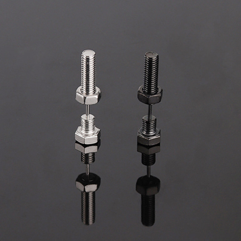 2 бр. Нови готически унисекс пънк рок неръждаема стомана винт за пирон обеци за пиърсинг Новост Бижута за пиърсинг Бижута за рок пиърсинг