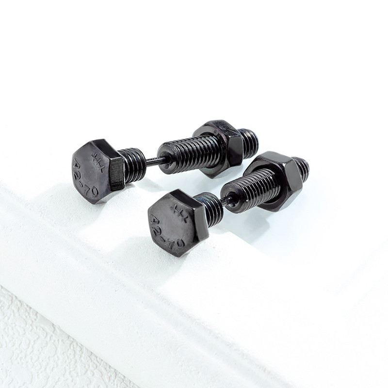 2 бр. Нови готически унисекс пънк рок неръждаема стомана винт за пирон обеци за пиърсинг Новост Бижута за пиърсинг Бижута за рок пиърсинг